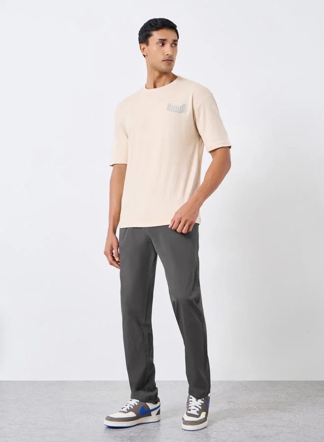 Men Grey Regular Tapered Tailored Trousers
